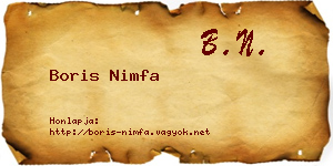 Boris Nimfa névjegykártya